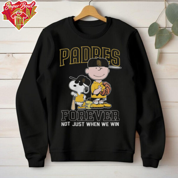 Peanuts Snoopy x Charlie Brown x Woodstock San Diego Padres Forever Not Just When We Win Tee Shirt