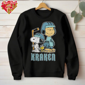 Seattle Kraken NHL Charlie Brown Snoopy And Woodstock Logo Shirt
