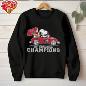 Snoopy And Woodstock Driving Car Ohio State Buckeyes 2024 25 Cfp National Champions Snoopy Shirt