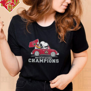 Snoopy And Woodstock Driving Car Ohio State Buckeyes 2024 25 Cfp National Champions Snoopy Shirt