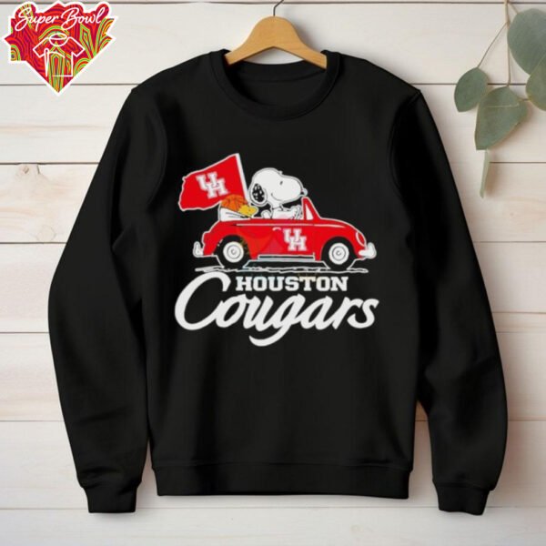 Snoopy And Woodstock Driving Houston Cougars Shirt