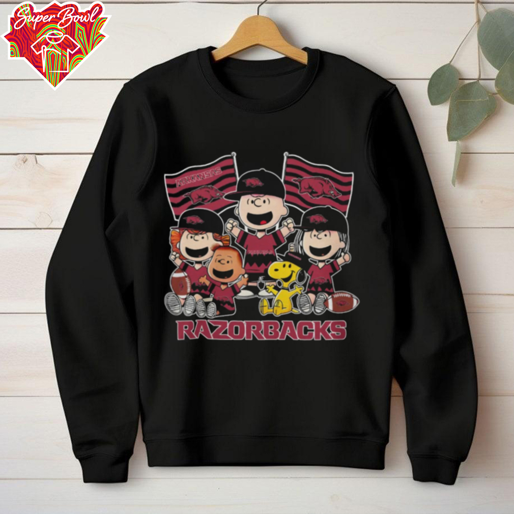 Snoopy Charlie Brown And Friends Arkansas Razorbacks Flags T Shirt Snoopy Charlie Brown And Friends Arkansas Razorbacks Flags T Shirt