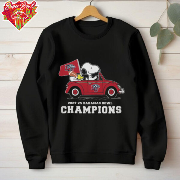 Snoopy Driving Car Liberty Flames 2024 25 Bahamas Bowl Champions Shirt