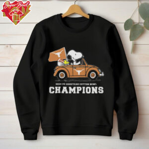 Snoopy Driving Car Texas Longhorns 2024 25 Cotton Bowl Champions Shirt