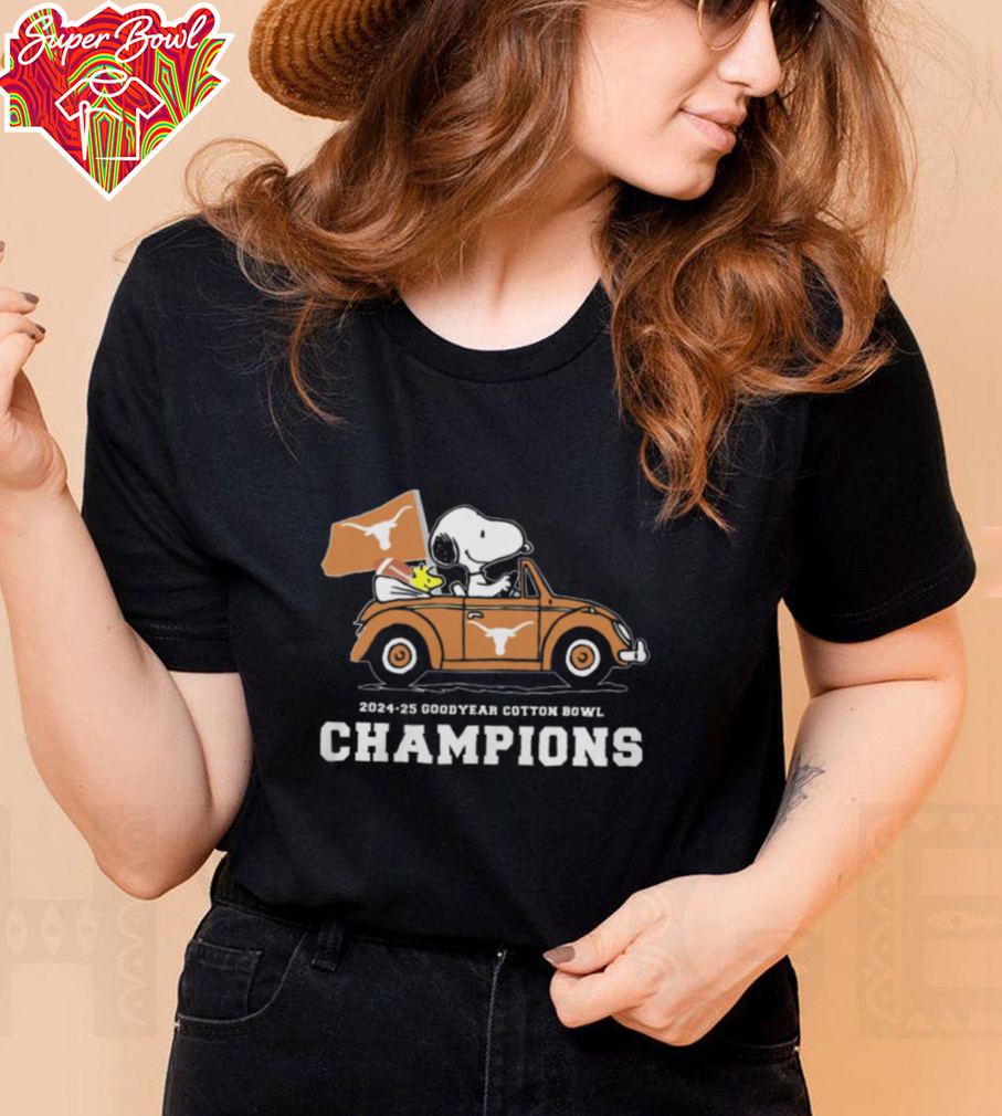 Snoopy Driving Car Texas Longhorns 2024 25 Cotton Bowl Champions Shirt Snoopy Driving Car Texas Longhorns 2024 25 Cotton Bowl Champions Shirt