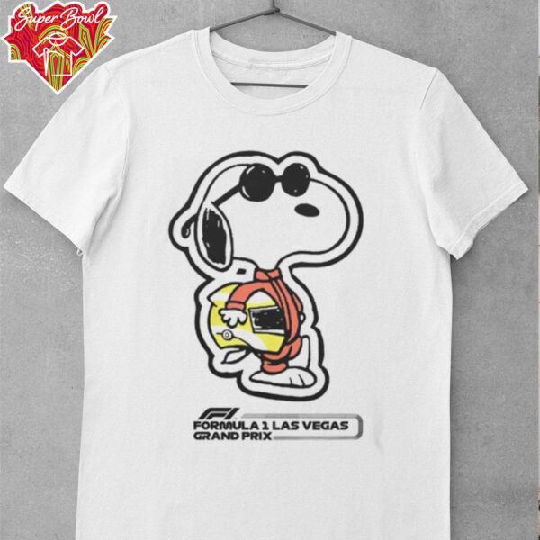Snoopy Formula 1 x Peanuts 2024 Las Vegas Grand Prix Joe Cool T Shirt