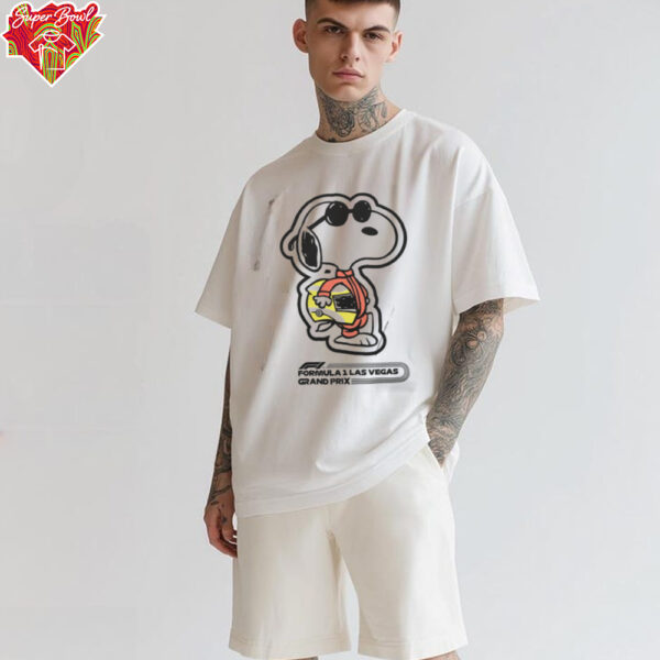 Snoopy Formula 1 x Peanuts 2024 Las Vegas Grand Prix Joe Cool T Shirts
