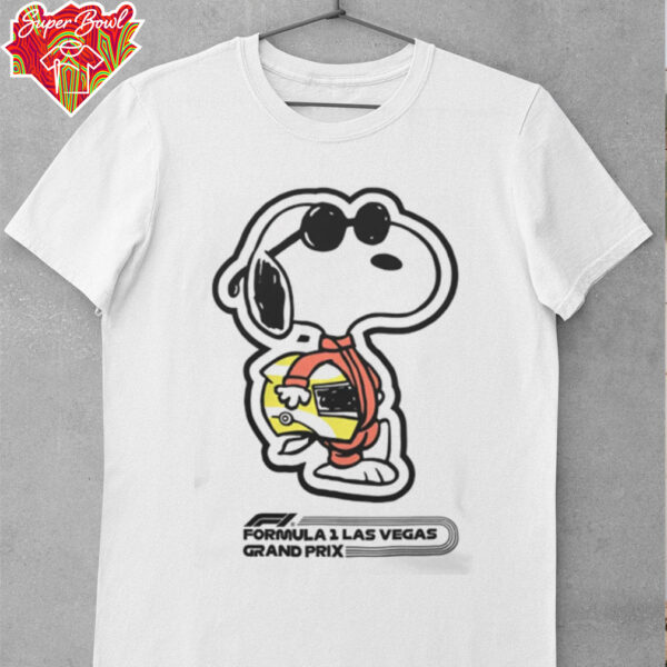 Snoopy Formula 1 x Peanuts 2024 Las Vegas Grand Prix Joe Cool T Shirts