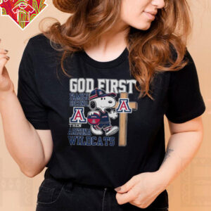 Snoopy God First, Family Second, Then Arizona Wildcats Sweatshirt Hoodie