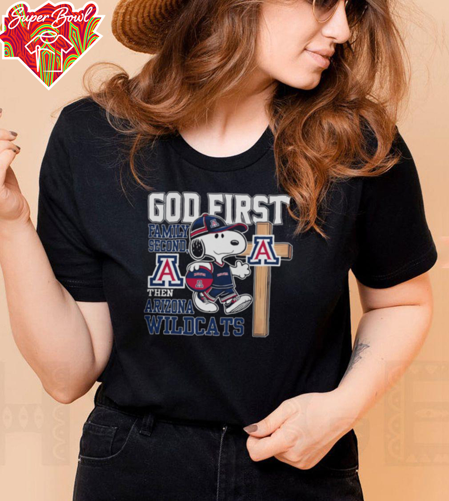 Snoopy God First, Family Second, Then Arizona Wildcats Sweatshirt Hoodie Snoopy God First, Family Second, Then Arizona Wildcats Sweatshirt Hoodie