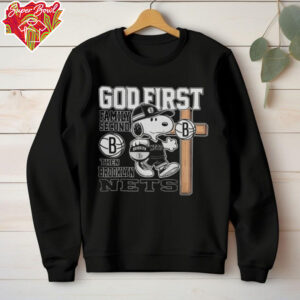 Snoopy God First, Family Second, Then Brooklyn Nets T Shirt