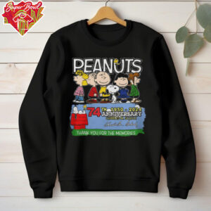 Snoopy Peanuts 74th 1950 2024 Anniversary Thank You For The Memories Hoodie Sweatshirt