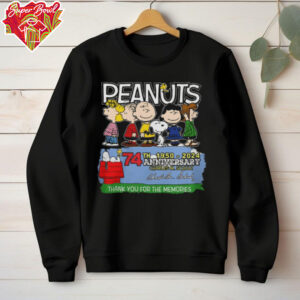 Snoopy Peanuts 74th 1950 2024 Anniversary Thank You For The Memories Hoodie Sweatshirt