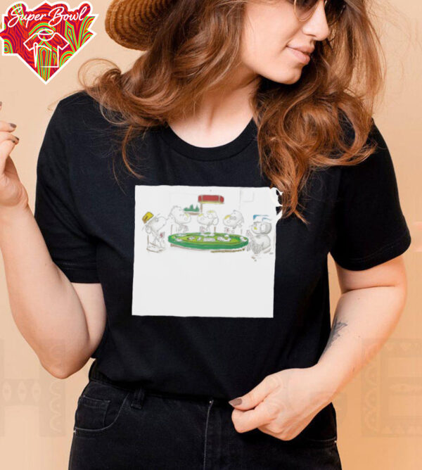 Snoopy Peanuts Poker Black T Shirt