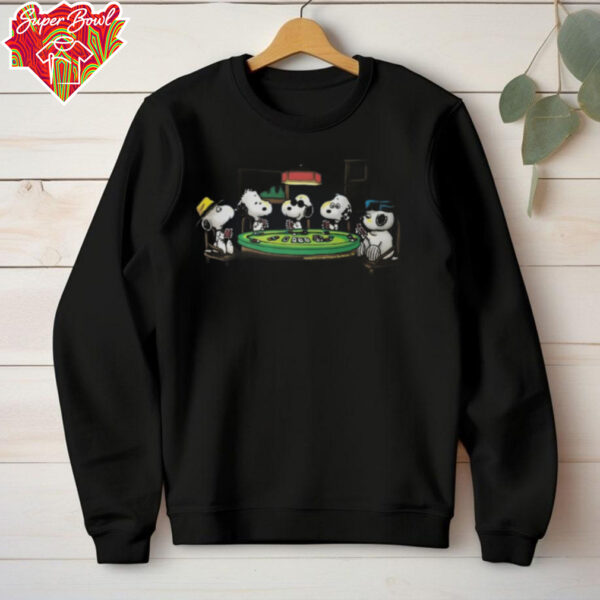 Snoopy Peanuts Poker Black T Shirt