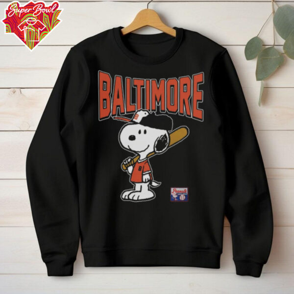 Snoopy Peanuts Ripple Junction Baltimore Baseball T Shirt