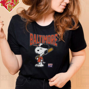 Snoopy Peanuts Ripple Junction Baltimore Baseball T Shirt