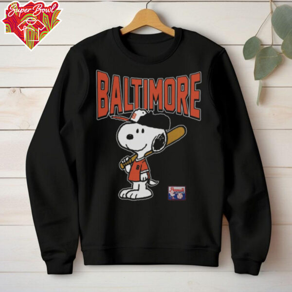 Snoopy Peanuts Ripple Junction Baltimore Baseball T Shirt