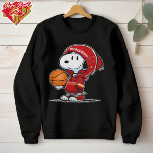 Snoopy Wearing Wisconsin Badgers Basketball Shirt