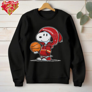 Snoopy Wearing Wisconsin Badgers Basketball Shirt