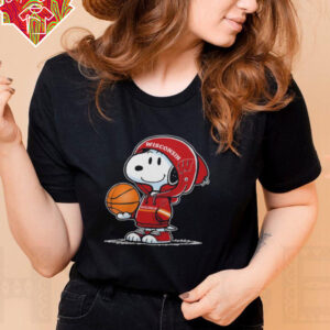 Snoopy Wearing Wisconsin Badgers Basketball Shirt