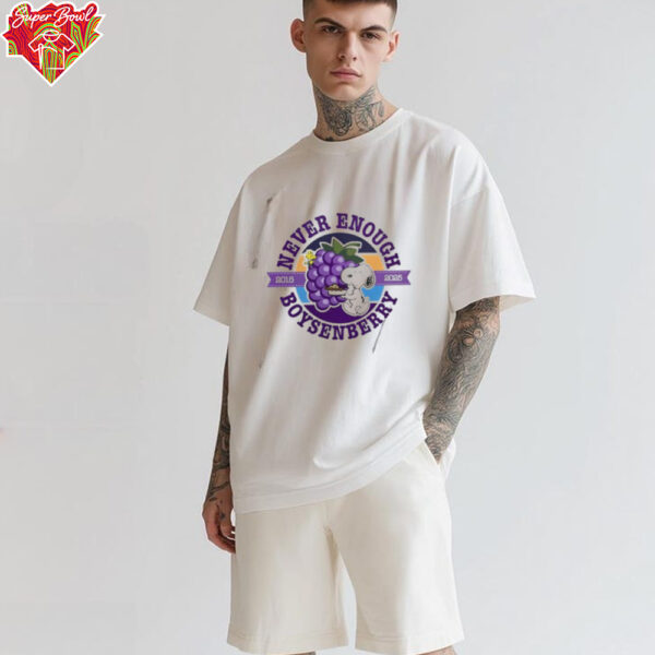 Snoopy never enough boysenberry shirt