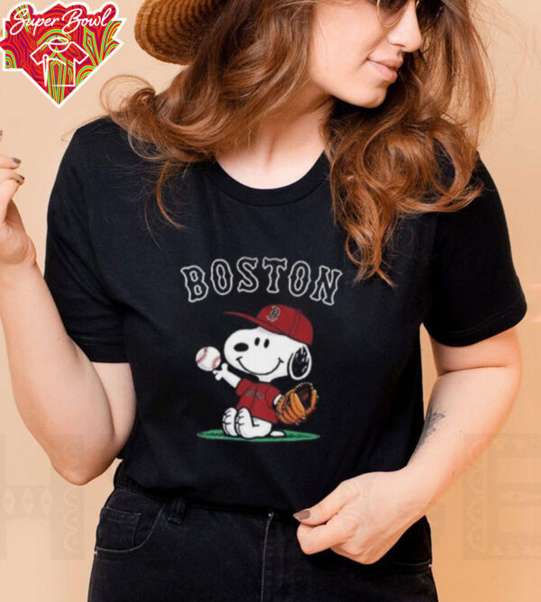 Snoopy playing baseball Boston Red Sox shirt
