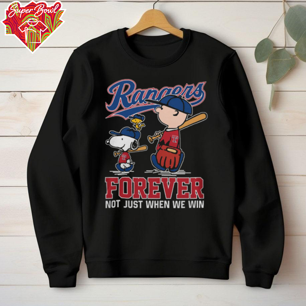 Texas Rangers x Snoopy x Charlie Brown Forever Not Just When We Win Logo Shirt Texas Rangers x Snoopy x Charlie Brown Forever Not Just When We Win Logo Shirt