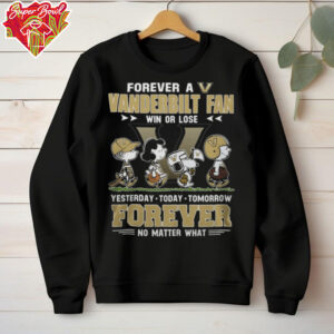 Vanderbilt Commodores With Snoopy Peanuts Forever Fan No Matter What T Shirt