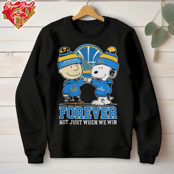 Warriors Shop Snoopy Fist Bump Charlie Brown Golden State Warriors Forever Not Just When We Win Shirt