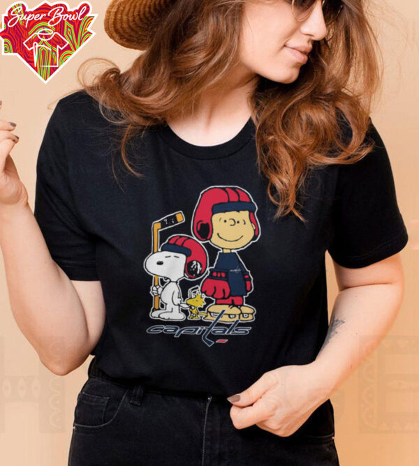 Washington Capitals NHL Charlie Brown Snoopy And Woodstock Logo Shirt