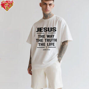 Alisson Becker wearing Jesus the way the truth the life shirt
