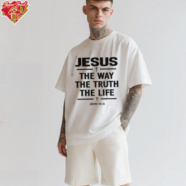 Alisson Becker wearing Jesus the way the truth the life shirt