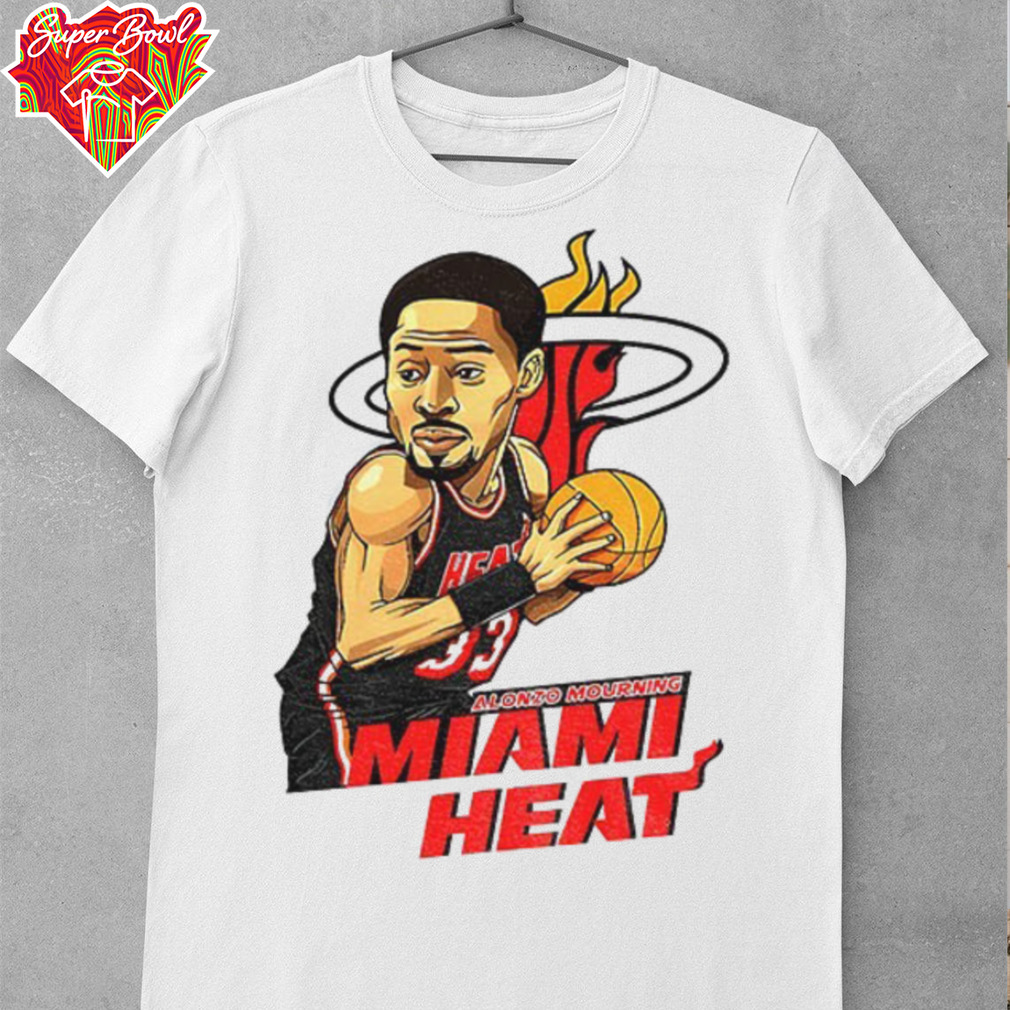 Alonzo Mourning Miami Heat NBA Basketball cartoon shirt Alonzo Mourning Miami Heat NBA Basketball cartoon shirt