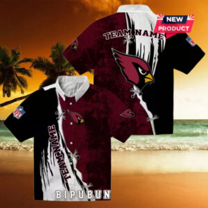 Arizona Cardinals Custom Edgy Streaks Hawaiian Shirt