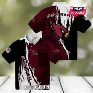 Arizona Cardinals Custom Edgy Streaks Hawaiian Shirt