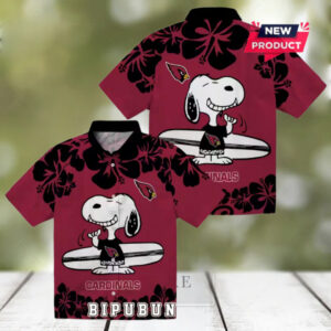 Arizona Cardinals Snoopy Surf Hawaiian Shirt