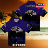 Baltimore Ravens Palm Motifs Hawaiian Shirt