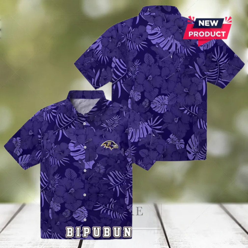 Baltimore Ravens Purple Jungle Vibes Hawaiian Shirt Baltimore Ravens Purple Jungle Vibes Hawaiian Shirt