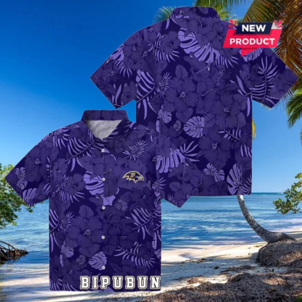 Baltimore Ravens Purple Jungle Vibes Hawaiian Shirt