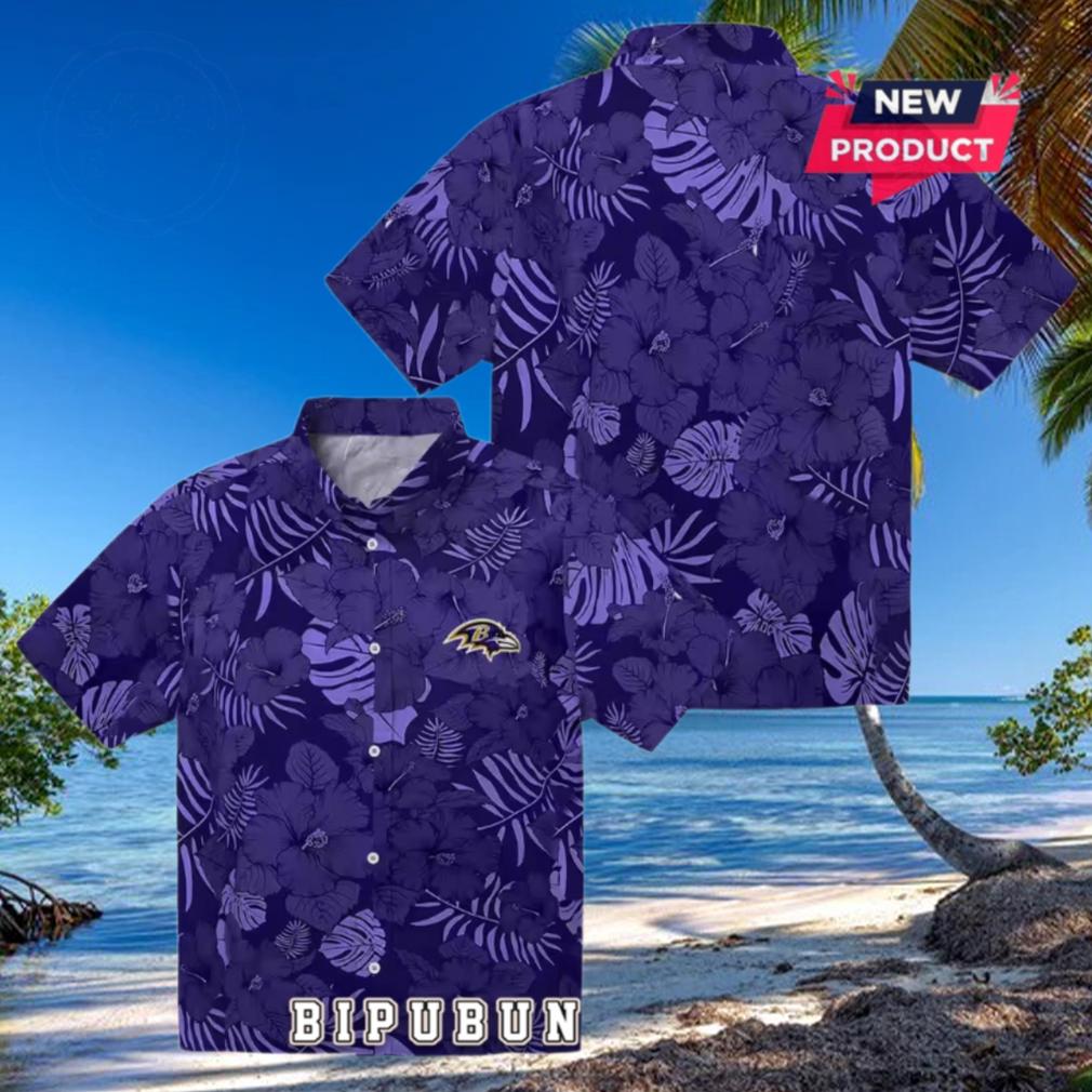 Baltimore Ravens Purple Jungle Vibes Hawaiian Shirt Baltimore Ravens Purple Jungle Vibes Hawaiian Shirt