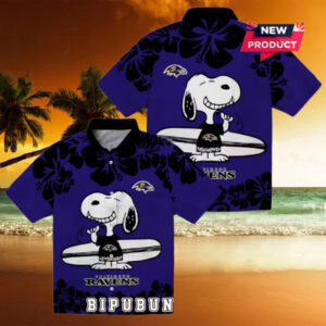 Baltimore Ravens Snoopy Surf Limited Hawaiian Shirt