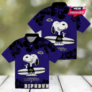 Baltimore Ravens Snoopy Surf Limited Hawaiian Shirt
