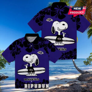 Baltimore Ravens Snoopy Surf Limited Hawaiian Shirt