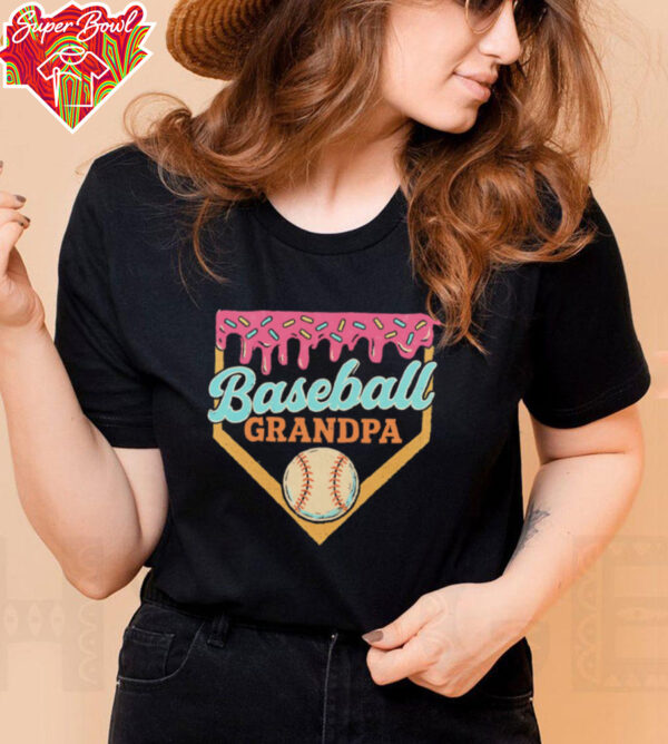 Baseball grandpa ice cream drip shirt