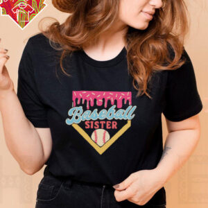 Baseball sister ice cream drip shirt