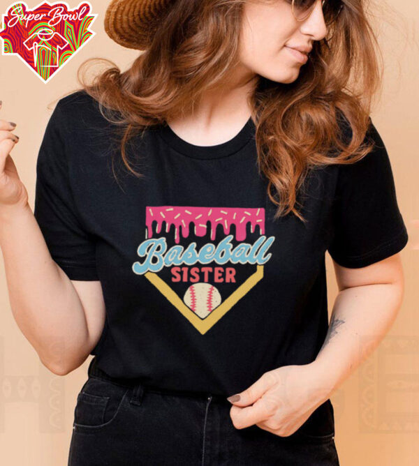 Baseball sister ice cream drip shirt