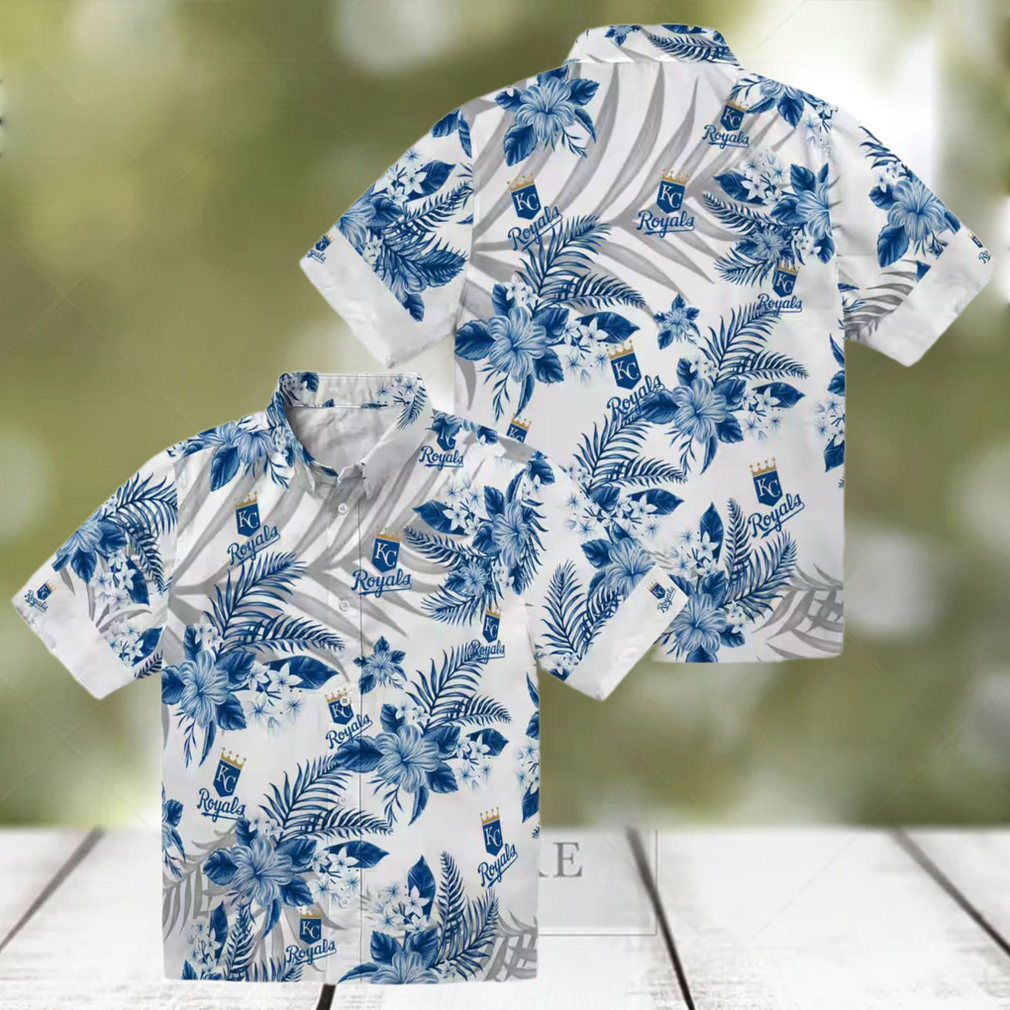Best Kansas City Royals Hibiscus Palm Leaves Hawaiian Shirt Blue & White Summer Luau Outfit Best Kansas City Royals Hibiscus Palm Leaves Hawaiian Shirt Blue & White Summer Luau Outfit