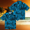 Official Miami Marlins Aloha Short Sleeve Shirt   Blue Tropical Floral Baseball Apparel