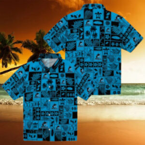 Best Miami Marlins Tropical Hawaiian Shirt   Blue & Black Patchwork Aloha Style